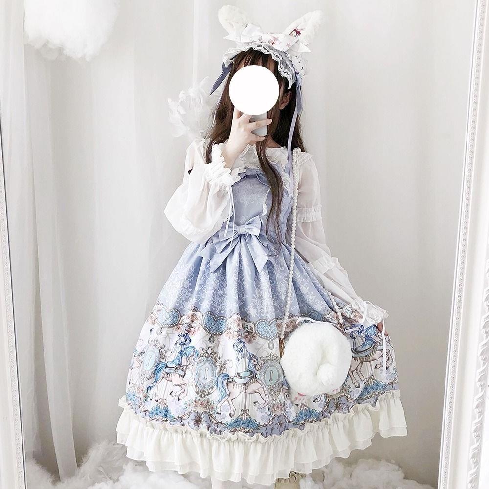 洛丽塔裙子旋转木马jsk可爱少女洋装lolita单件吊带蓬蓬裙连衣裙