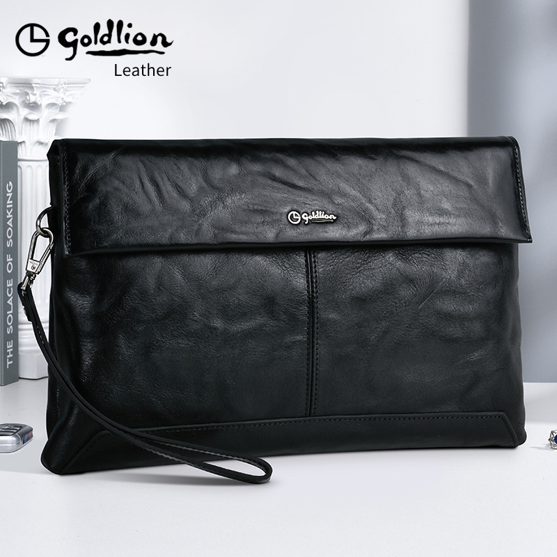 金利来男士手包2024新款真皮高端商务奢侈品牌头层牛皮手拿包男款