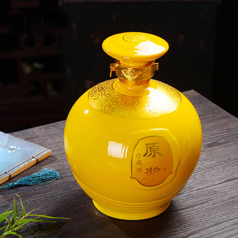 5斤装陶瓷酒瓶带盖密封存酒器 家用泡酒坛子酒罐白酒坛酒瓶定制