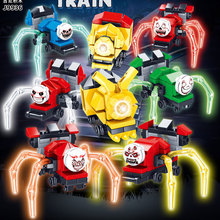 吉尼J9936拼装积木夜光火车头组装儿童玩具拼图查尔斯小学生 礼品