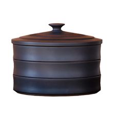 6B76建水紫陶茶罐陶瓷饼茶收纳盒分层茶叶罐存茶罐家用防潮防串味