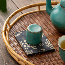 绿色盖置茶道中式简约复古功夫茶具茶宠盖子架紫砂壶盖碗陶瓷盖托