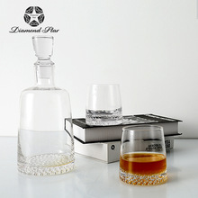 钻石星透明水晶威士忌酒壶酒杯套装现代餐厅酒柜软装饰品摆件酒杯