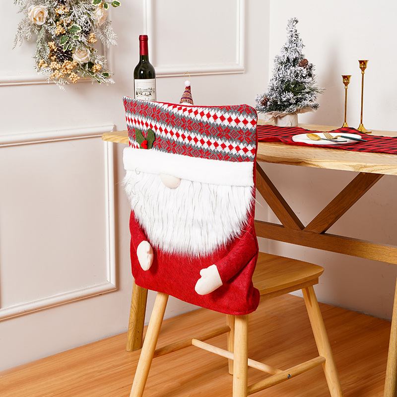 Christmas Decoration New Faceless Elderly Chair Cover Decoration European and American Style Restaurant Christmas Holiday Home Supplies