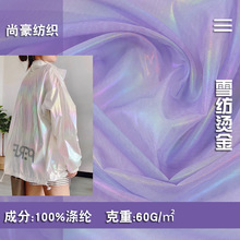 夏现货批发 30D雪纺烫彩虹条防嗮服面料  裤装衬衫休闲服面料