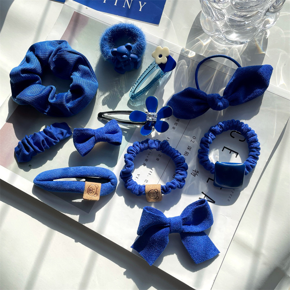 克莱因蓝发饰发箍发夹蓝色发圈发绳秋冬高级感发卡夹子头饰配饰品