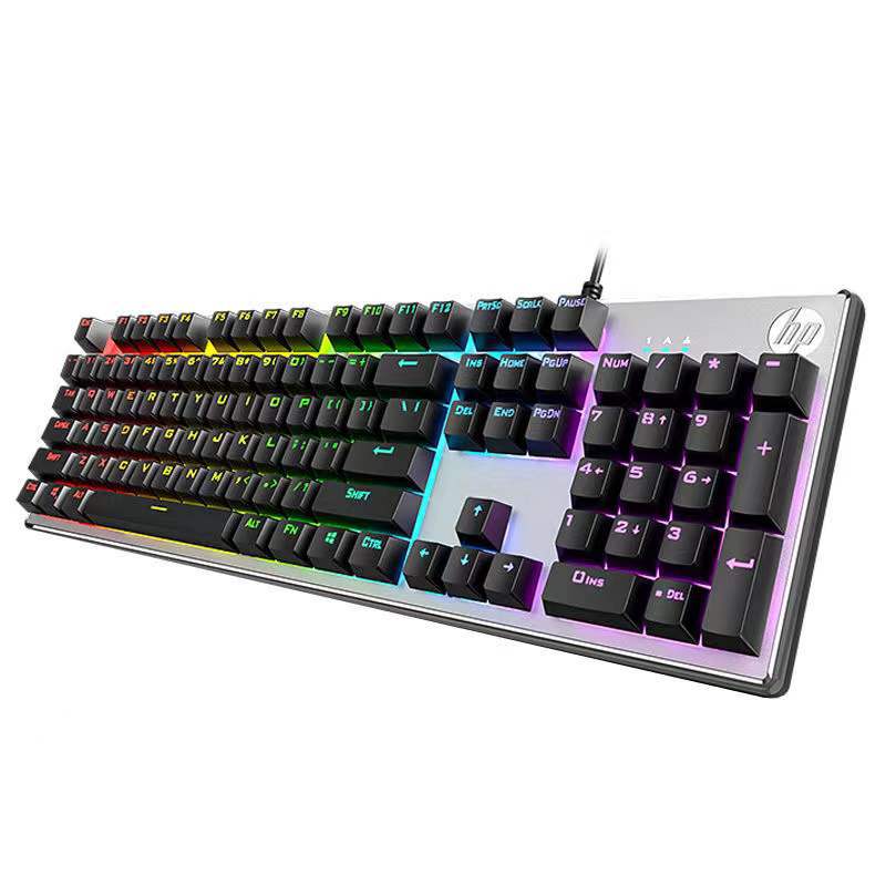 适用hp惠普k500f键盘电竞游戏办公舒适机械手感 黑色游戏办公键盘