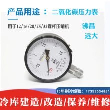 氨氟二氧化碳制冷耐震真空压力表Y100远大沸昌带油抗震冷库压力表