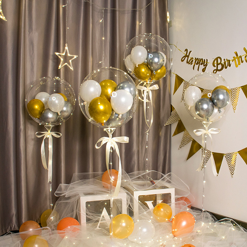 Bobo ball rose luminous balloon scene layout wedding room birthday decoration Bobo ball balloon set custom 776 Application Scenario