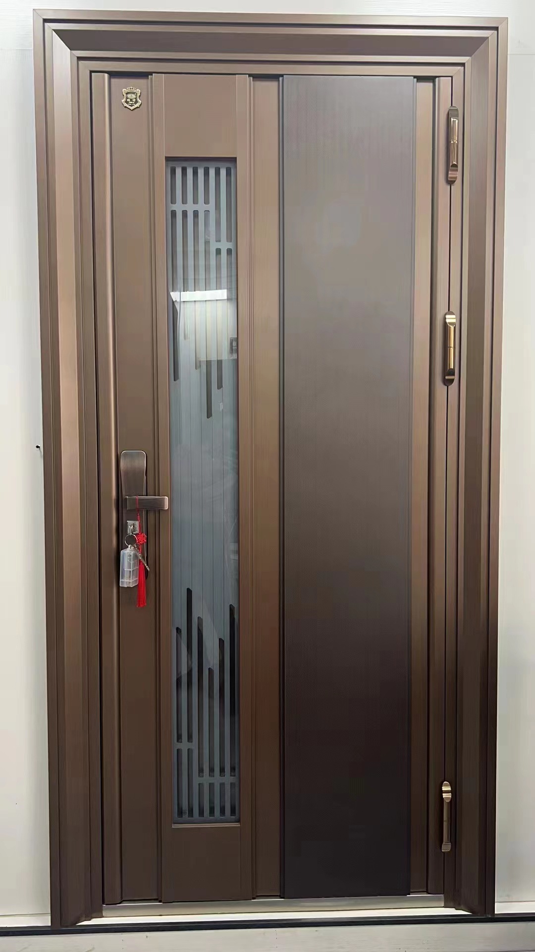 家装不锈钢防盗门现代别墅子母双开大门乡村自建房进户门智能卡门