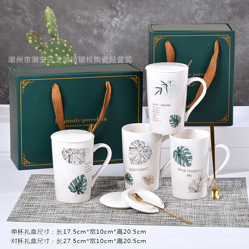 1314520 Ceramic Cup Creative Mug Couple's Cups Coffee Cup with Hand Gift Wedding Gifts Gift Box