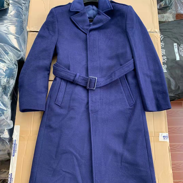批发消防火焰蓝羊绒大衣 冬季防寒保暖大衣中长款蓝色大衣-阿里巴巴