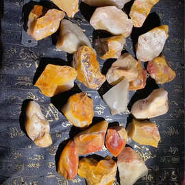 老挝北部料原石北部黄24个3762克 一个个结晶冻料质地干净颜色纯