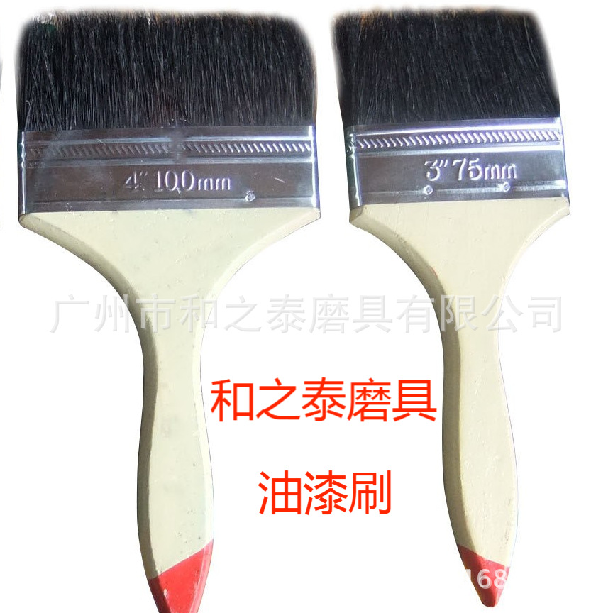 厂家供应白木柄中厚黑鬃丝油漆刷环保型工具刷毛扫除尘毛刷-阿里巴巴