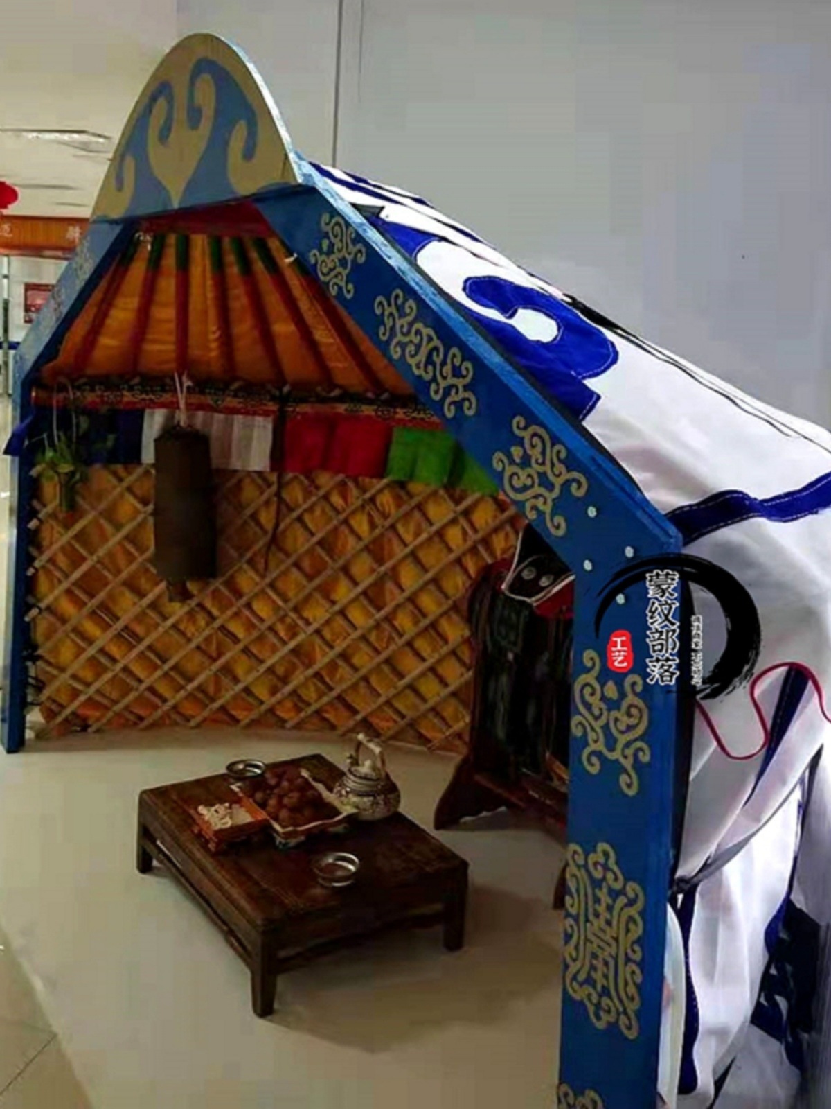 蒙古特色婚庆道具摆件半个展厅蒙古包餐厅装饰展示围栏栅栏哈那墙