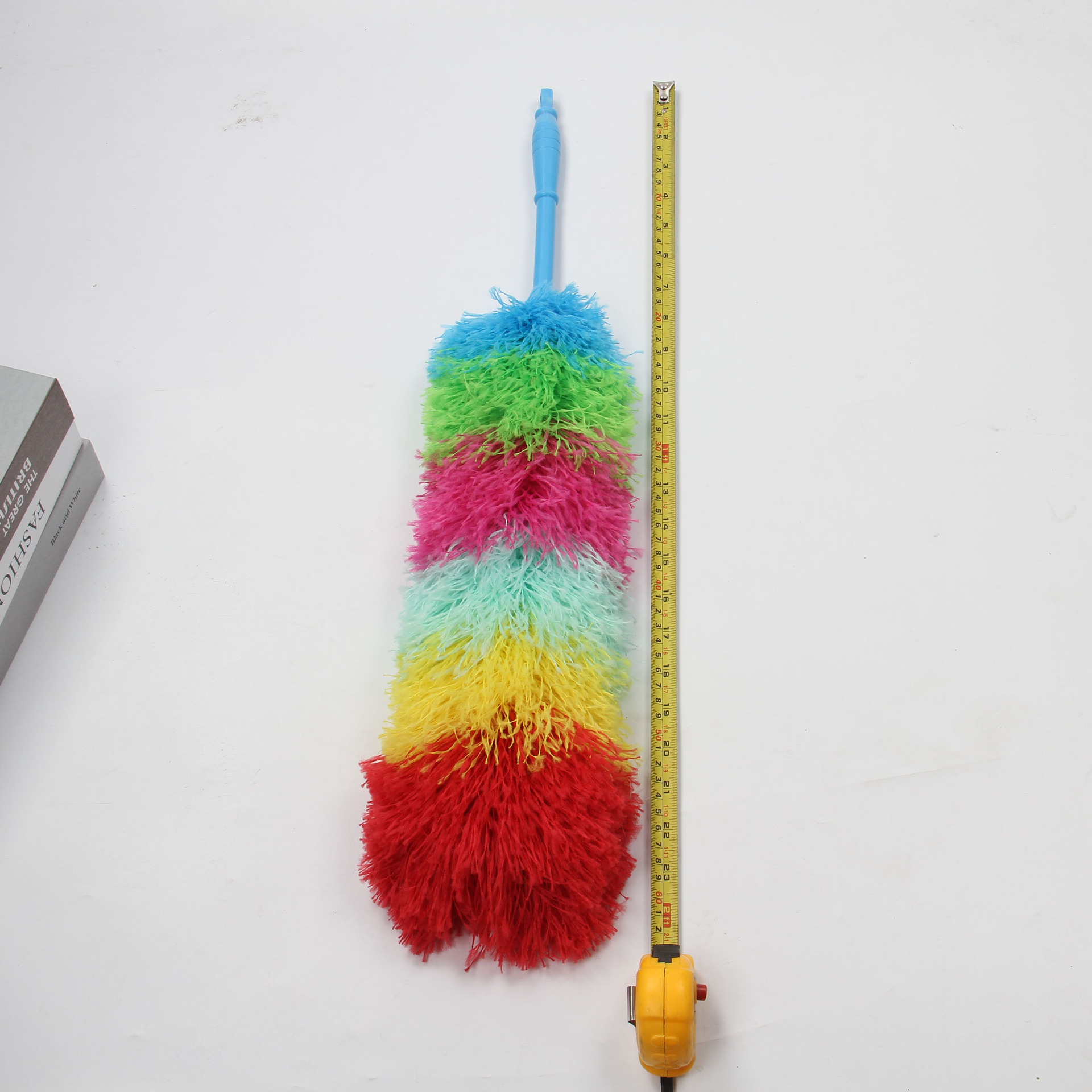 Factory Direct Sales Ultra-Fine Fiber Six-Color Korean Handle Feather Duster Dust Removal Environmentally Friendly Lint-Free Washable Feather Duster