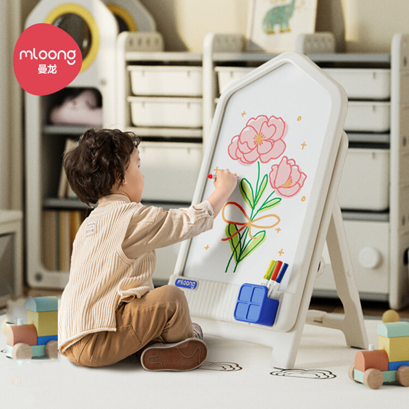 曼龙儿童画板磁性写字板家用支架式宝宝画架涂色涂鸦可擦儿童黑板