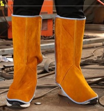 电焊护脚套全脚牛皮盖护脚护腿防烫焊工鞋套焊接脚套防护装备用品