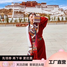 新款藏族服装女大码成人藏袍旅拍写真舞蹈演出拍照民族风服饰套装