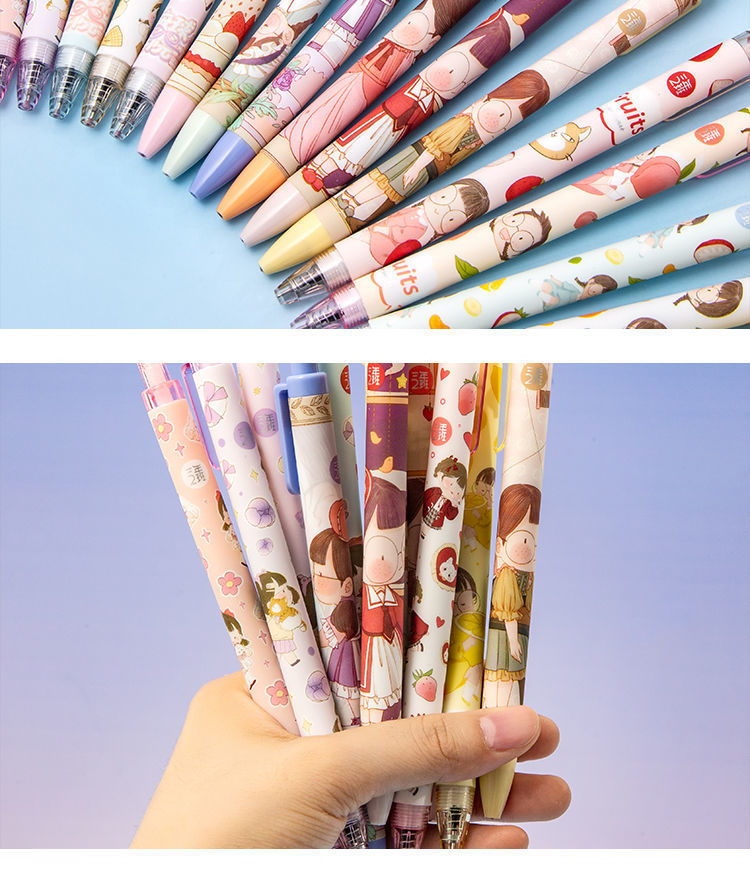 三年二班 麻球按动中性笔简约高颜值按动笔黑笔ins学习用品笔批发