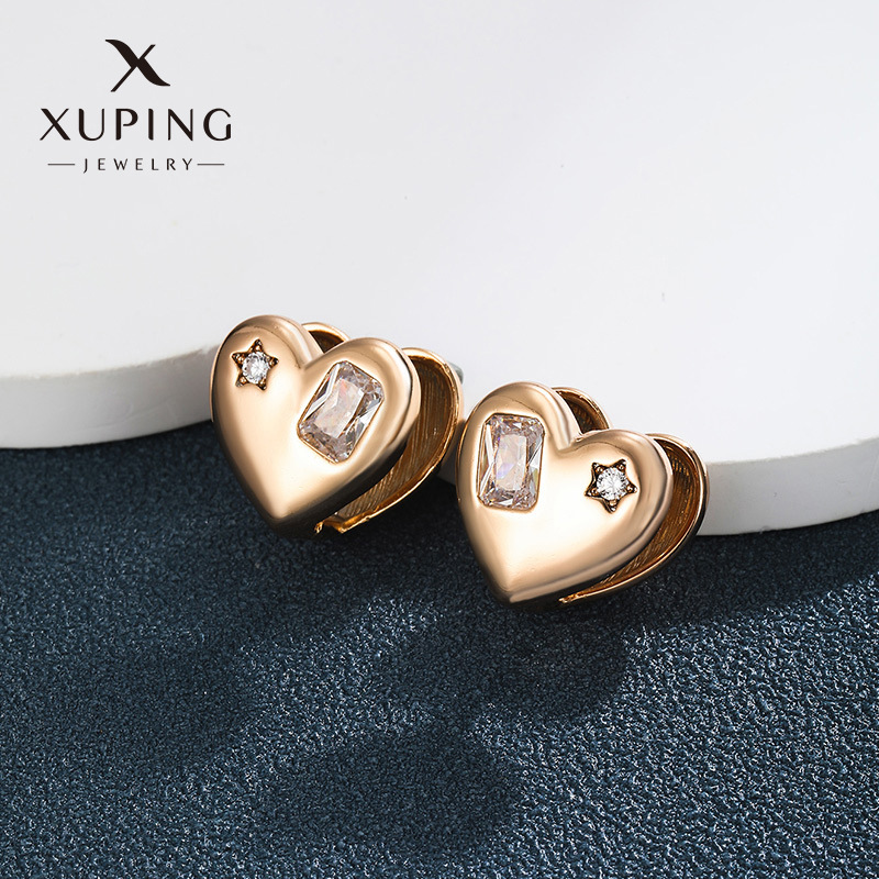 旭平首饰日韩小众白色方糖锆石星星爱心双面耳扣轻奢甜酷个性耳环