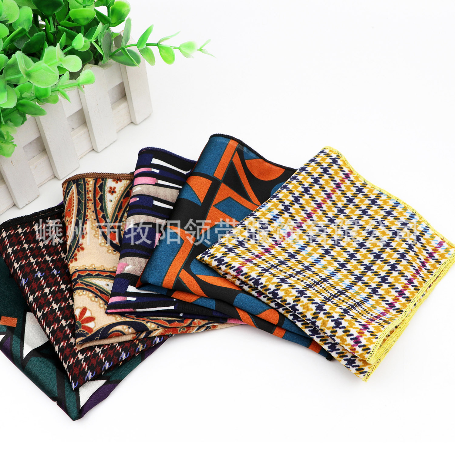 雪纺手帕复古涤纶手帕男士口袋方形手帕条纹几何围巾-阿里巴巴