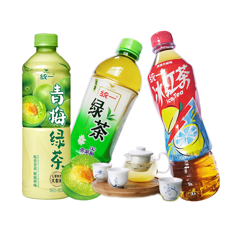 统一青梅绿茶500ml*15瓶整箱冰红茶瓶装解渴饮料绿茶柠檬味饮品