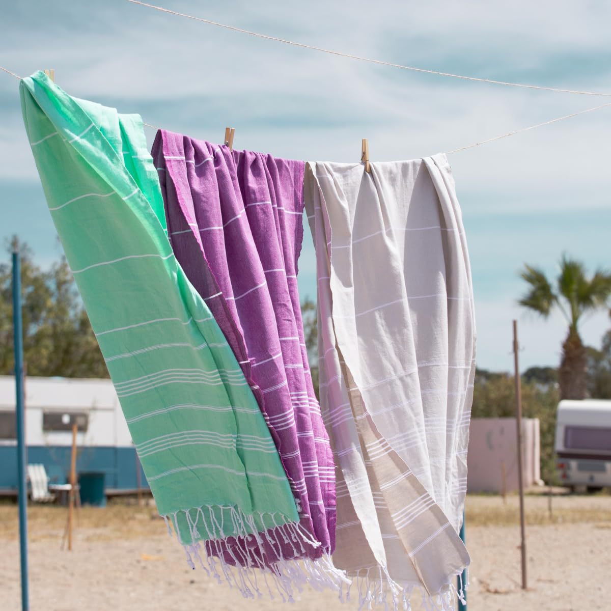 土耳其沙滩巾快干无沙轻质大毛巾度假露营游泳池桑拿健身房浴巾