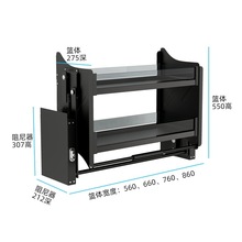 1S2J批发厨房升降拉篮太空铝吊柜上下拉式高柜置物架缓冲阻尼调味