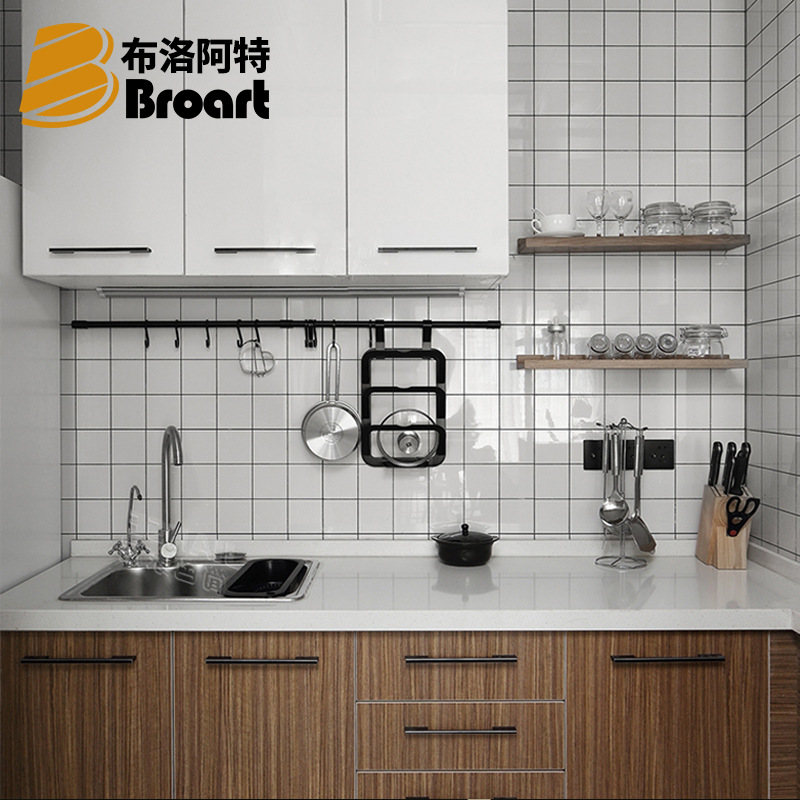 北欧风格子砖300600瓷片厨房卫生间墙砖网红小白砖奶茶店耐污瓷砖