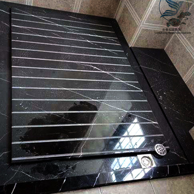 云浮大理石定做淋浴室挡水条卫生间加厚防反渗方格拉槽防滑淋浴板