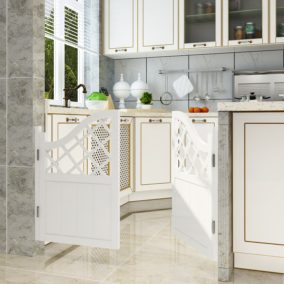 半腰门双开栅栏门幼儿园牛仔门厨房吧台隔断门半截室内截门餐厅