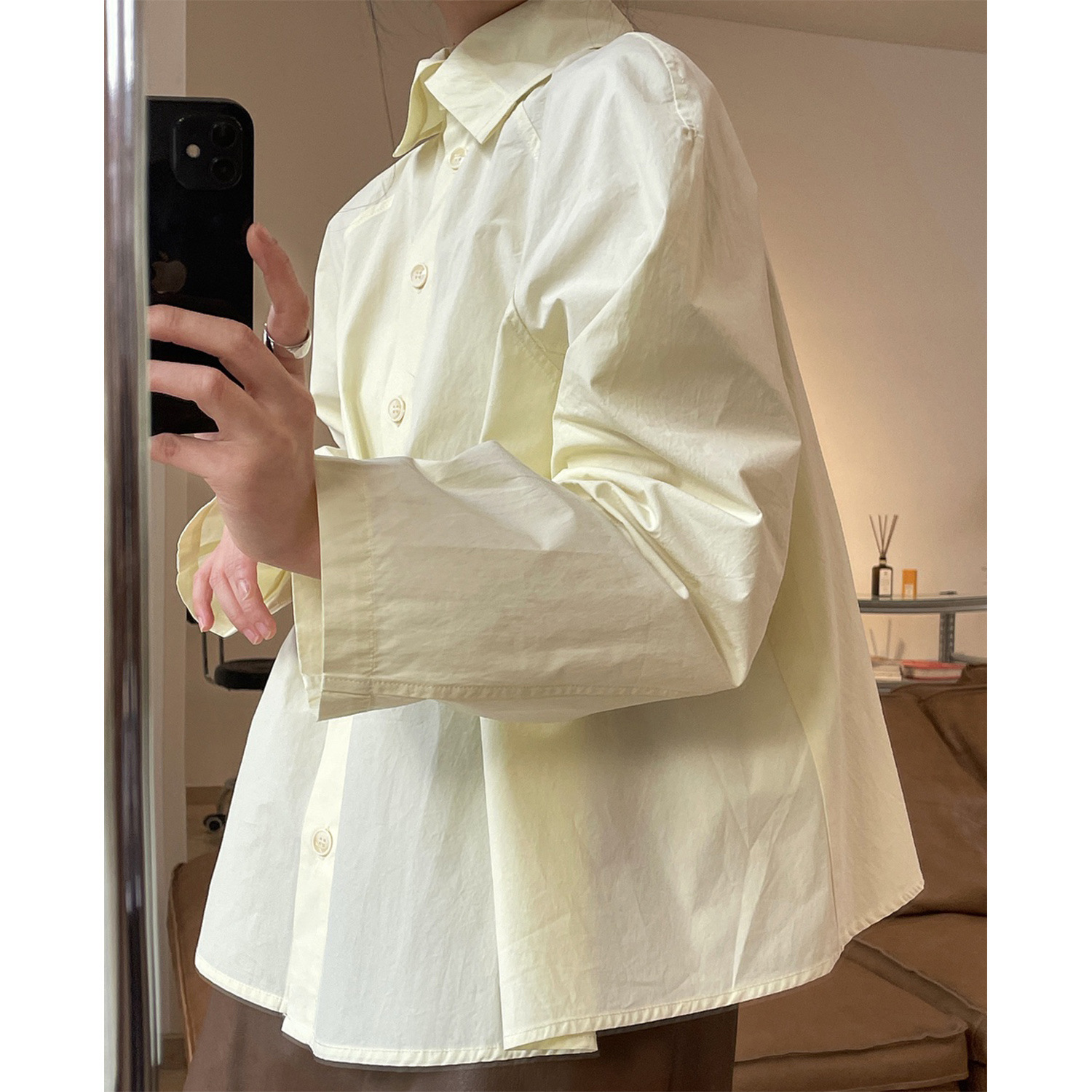 春季新款韩版文艺插肩袖翻领衬衫宽松显瘦可两穿a字娃娃衫上衣女