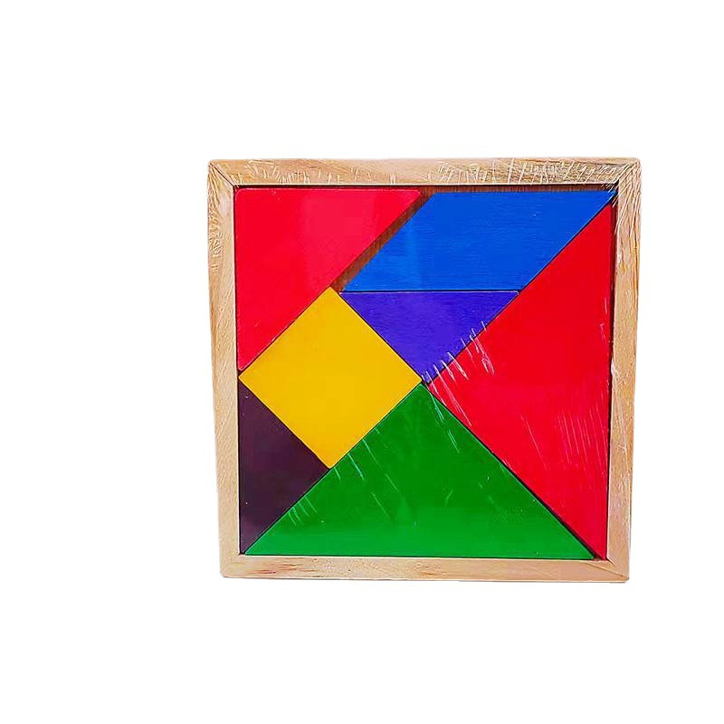 木质七巧板平面拼图拼板儿童积木木质几何体儿童益智早教积木文具