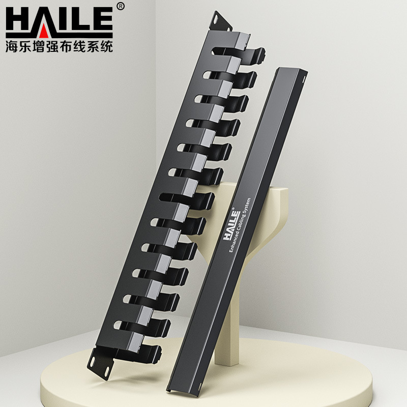 金属理线器水平环形线缆 管理器 网络理线器 机柜理线架 12格24口