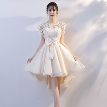黁白伴娘服简约大气公主裙成年礼服仙裙小个子创意仙气质平时可穿