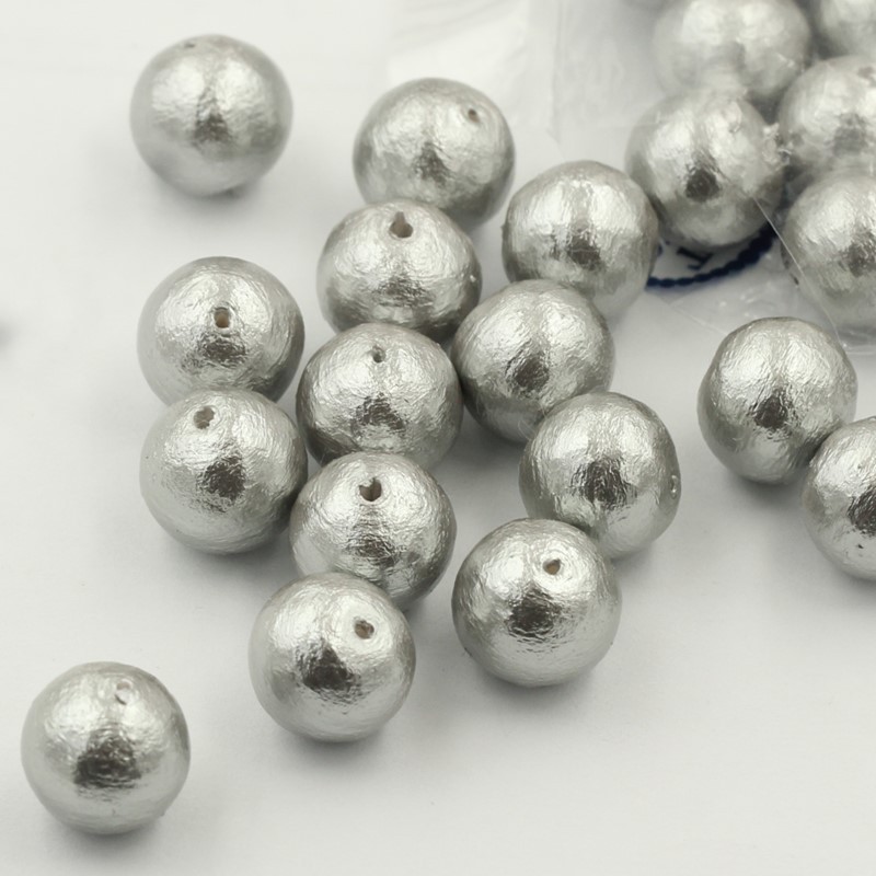 日本经典植物棉花灰色大珍珠通孔半孔串珠耳环耳坠耳钉饰品配件