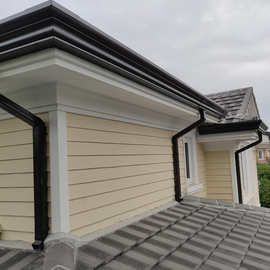 惠轩建材铝合金天沟别墅屋面落水系统咖啡色金属天沟成品雨水槽