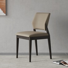 北欧美式实木餐椅轻奢侘寂风靠背椅现代设计家用餐厅靠背书桌椅子