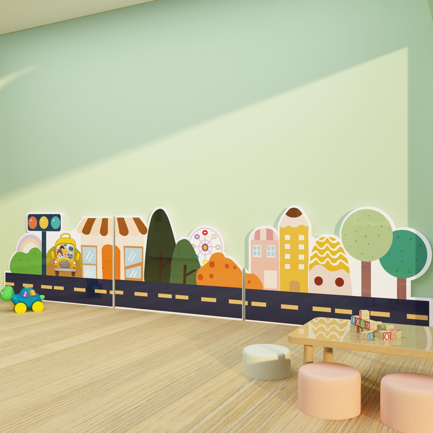 幼儿园墙面装饰环创成品主题走廊过道踢脚线文化贴环境创布置包邮