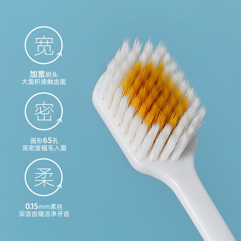 Raoyi New Japanese Style Soft-Bristle Toothbrush 3 PCs Wide Head Adult Home Use Couple Toothbrush Factory in Stock Wholesale
