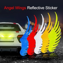 汽车反光贴天使之翼车身贴遮挡划痕装饰贴个性翅膀强烈反光警示贴