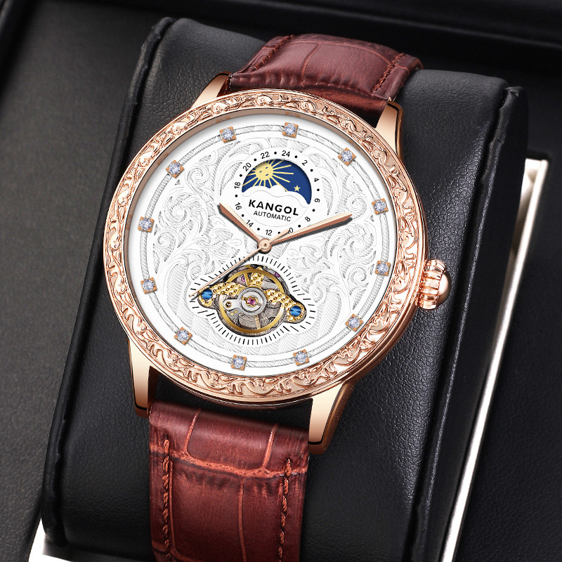英国品牌坎戈尔袋鼠kangol全自动机械镂空表男士手表学生-k503