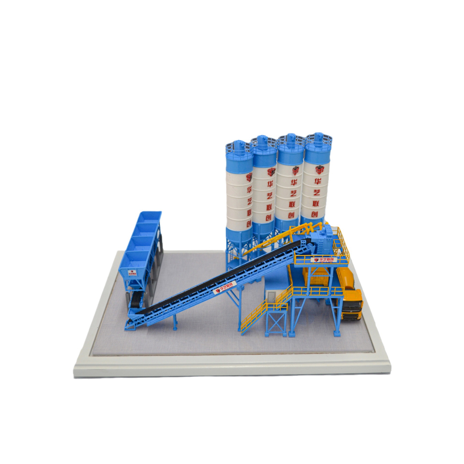 3D Printing Miniature Machinery Industrial Production Line Model Industrial Equipment Hand Castanets Model Concrete Mixing Station Model