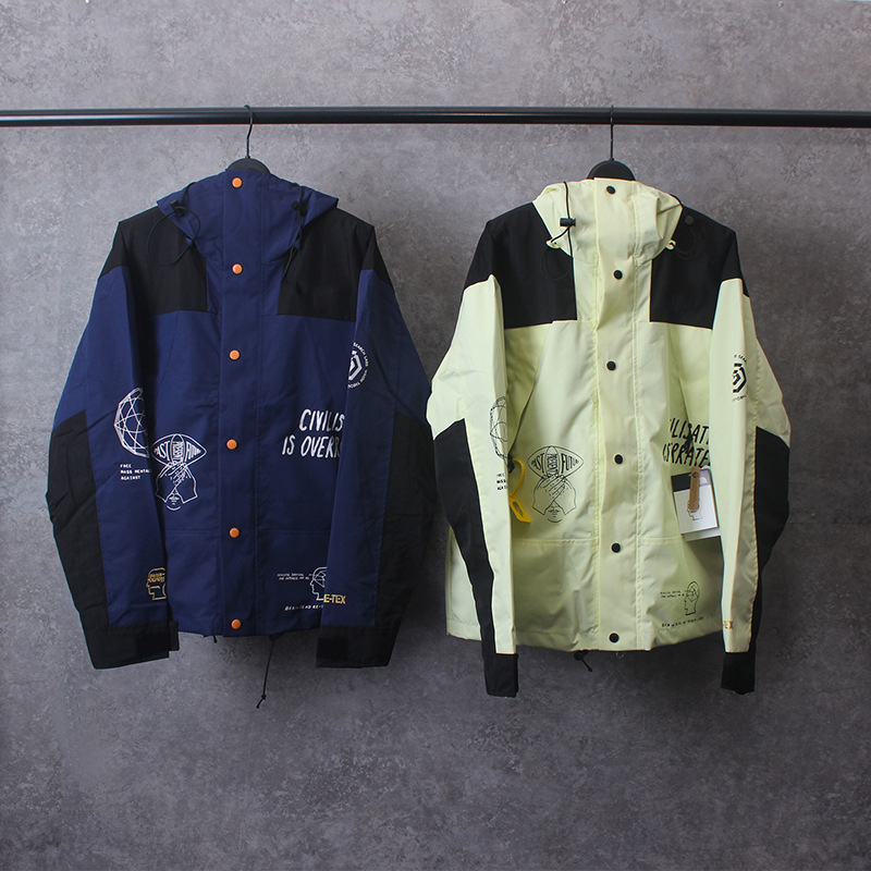 高版本 tnf联名款脑死亡冲锋衣户外登山防风防水外套19fw美式夹克