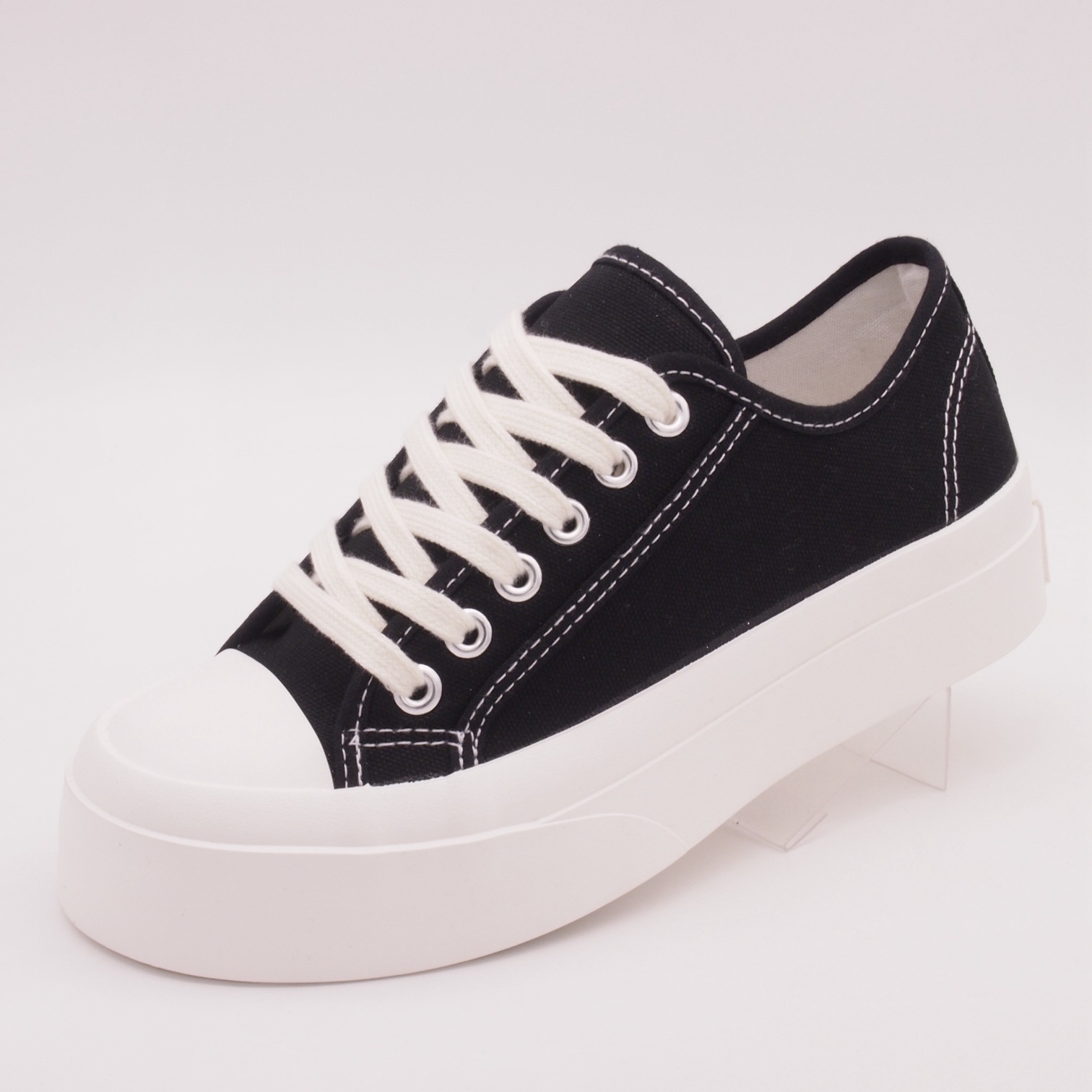 帆布鞋女可爱风日系梦赛f886百搭丑萌大头鞋ins潮复古圆头小白鞋