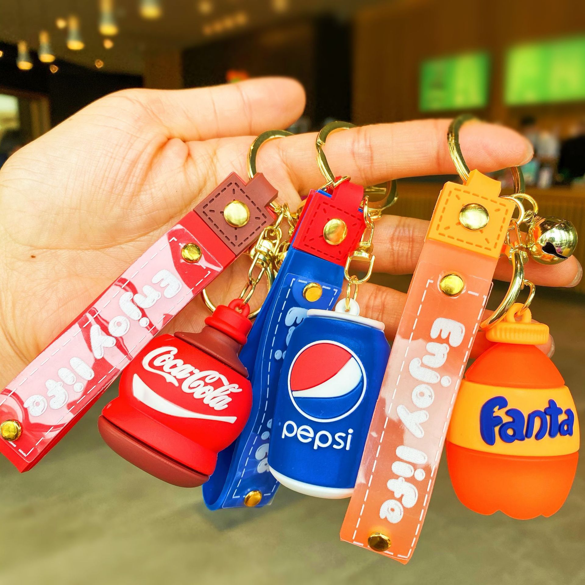 New Pepsi Beverage Bottle Keychain Car Key Chain Ornaments Personalized DIY Schoolbag Pendant Small Goods