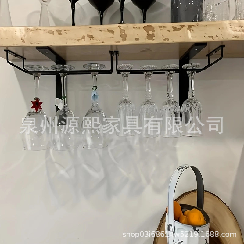 跨境热卖单槽创意倒挂红酒杯架家用酒吧悬挂支架创意收纳