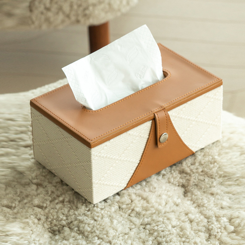 客厅装饰纸巾盒轻奢皮革抽纸盒茶几收纳盒家用桌面餐巾纸盒装饰品