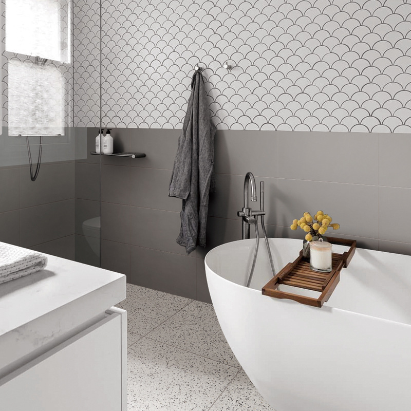 浅灰色通体砖瓷砖地砖仿古砖卫生间厨房砖厕所哑光墙砖简约现代